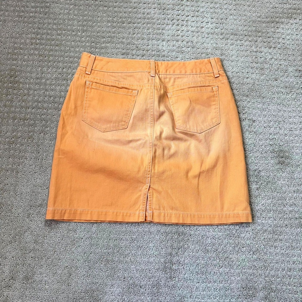 LL Bean Skirt Denim Mini Apricot Orange 5-Pocket Petite 12 Petite Gorpcore - Picture 2 of 6